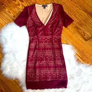 Burgundy lace dress